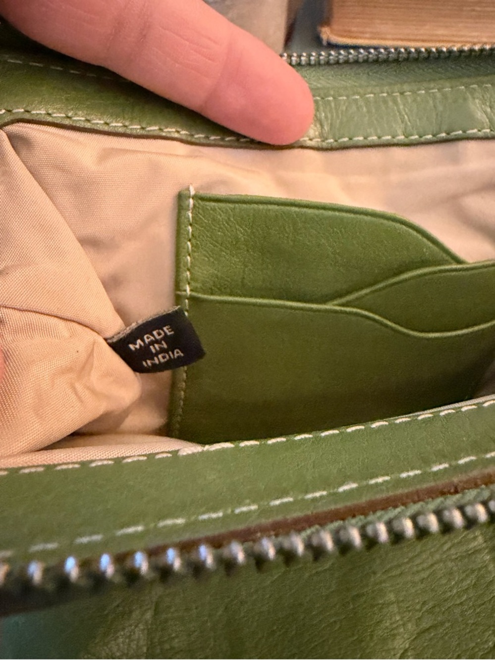 Cole Haan Soft Pebbled Leather Wallet Clutch in Olive Green, Pouch - Picture 9 of 11